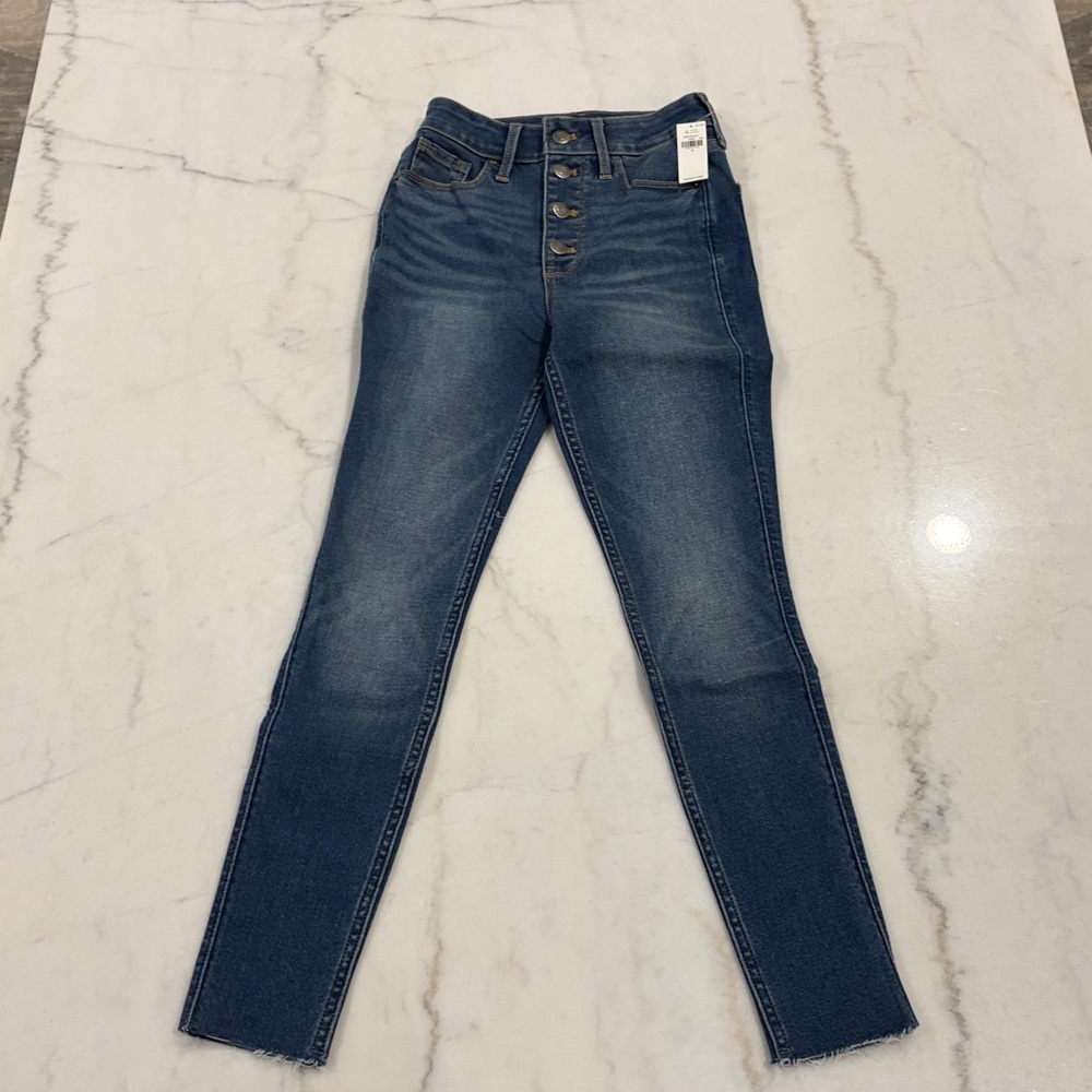 Old navy Rockstar super skinny jeans size 0 NWT button up stretch high rise